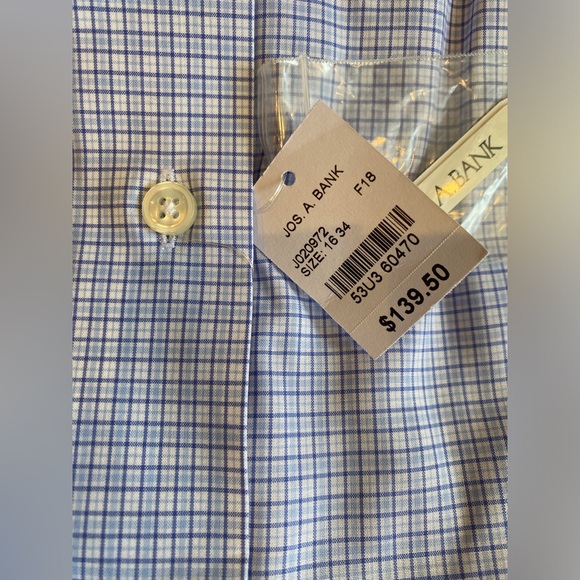 NWT Jos. A Bank Reserve Blue and White 100% Cotton Button Down SZ 16-34 - Picture 4 of 4